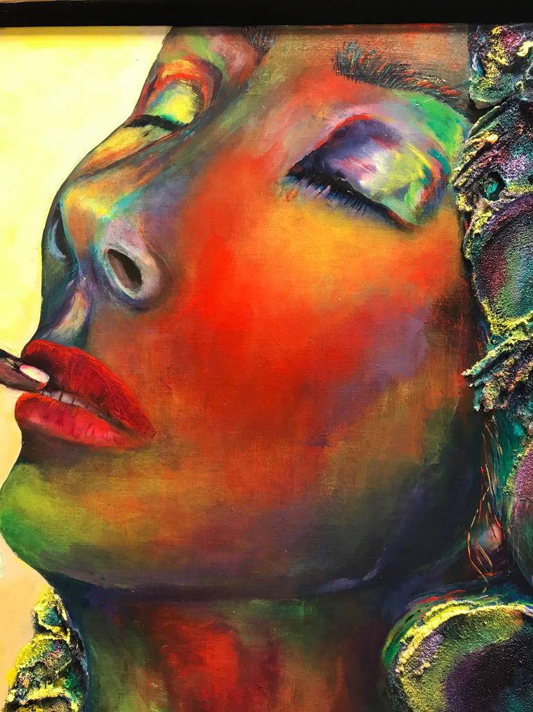Original Abstract People Painting by Kathy Linden