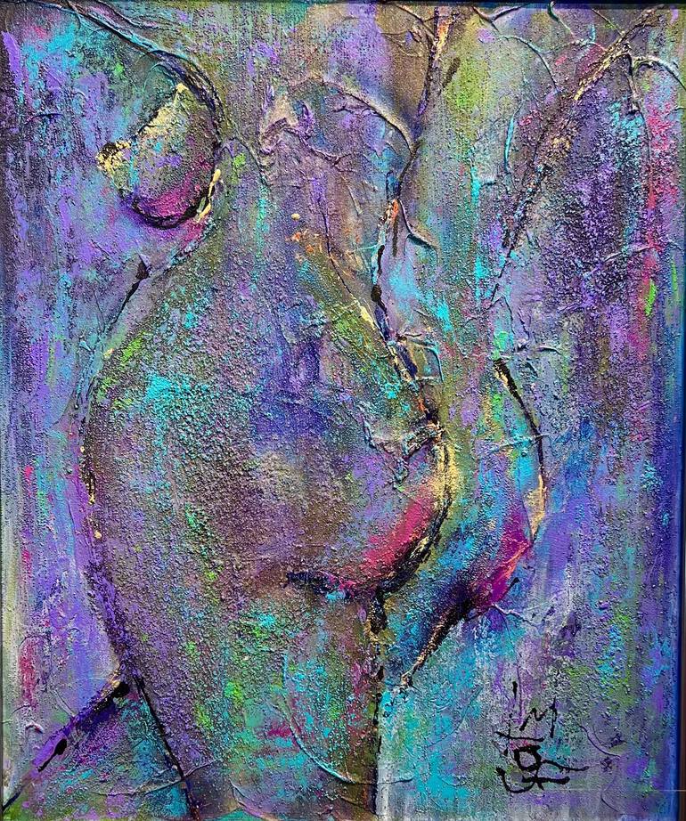 Original Abstract Expressionism Nude Painting by Kathy Linden