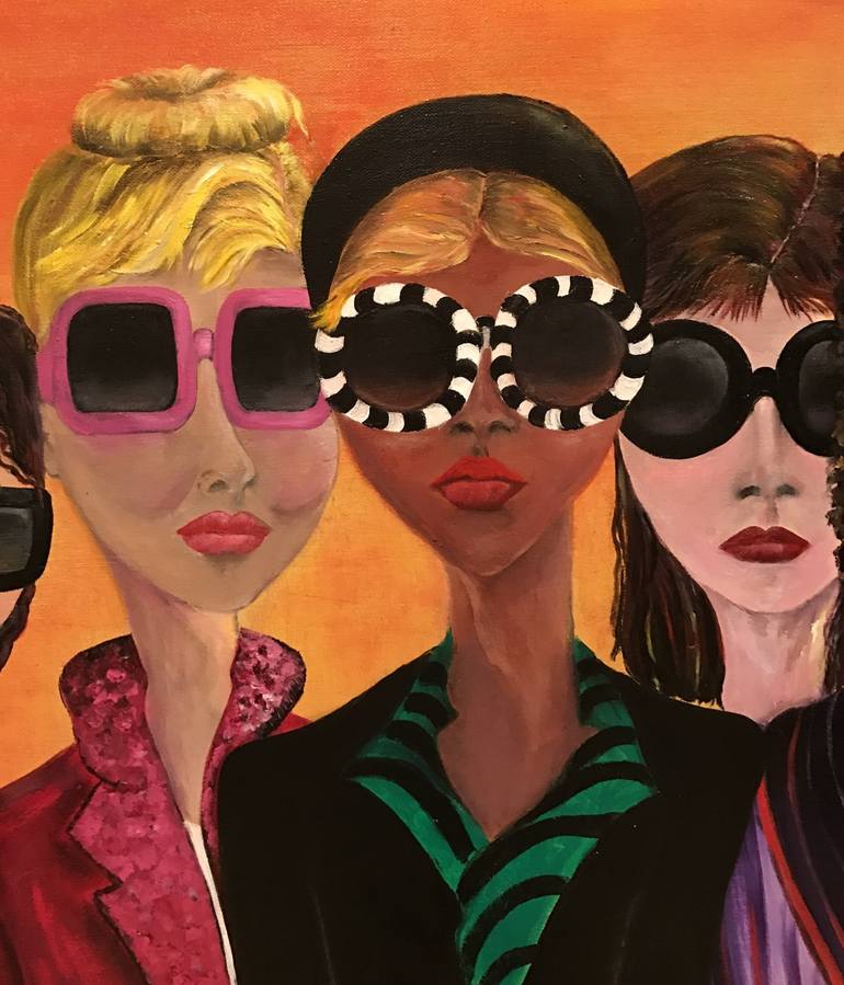 Original Expressionism Women Painting by Kathy Linden