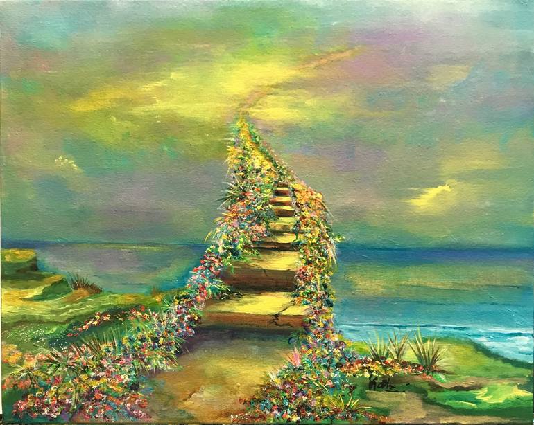 Stairway To Heaven Painting By Kathy Linden Saatchi Art