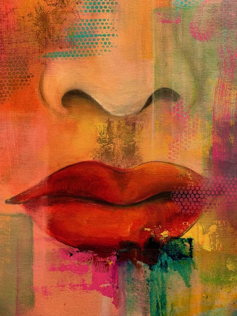 Original Abstract Expressionism Portrait Painting by Kathy Linden