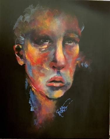 Print of Abstract Expressionism Portrait Paintings by Kathy Linden