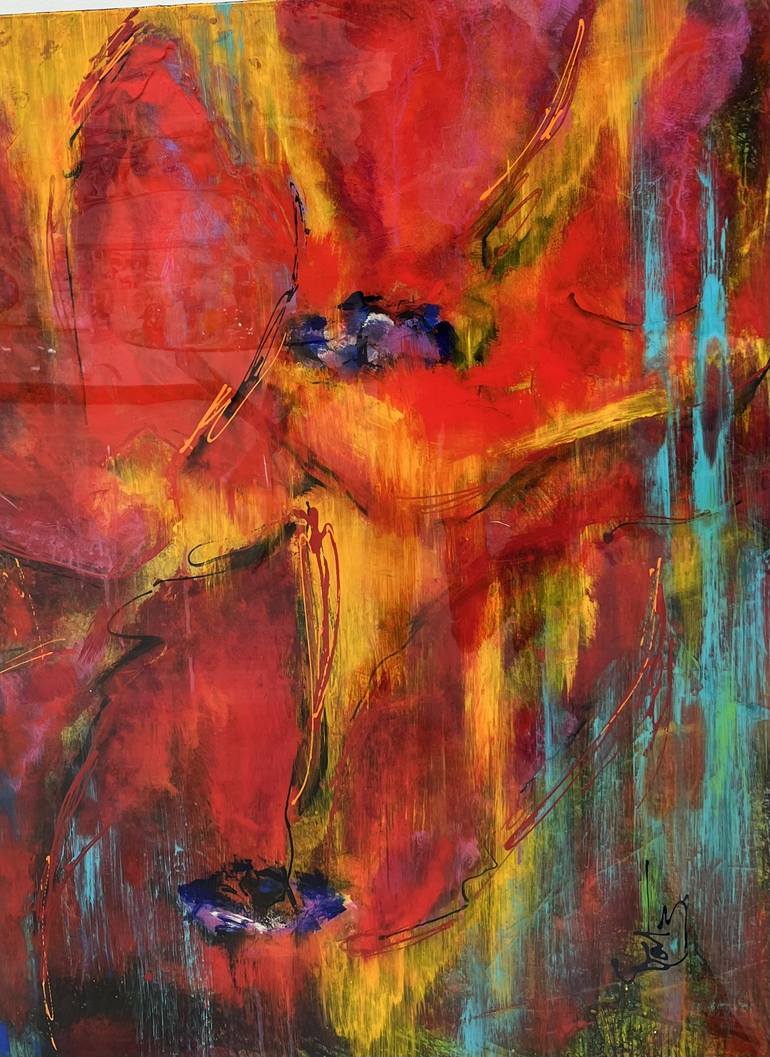 Original Abstract Expressionism Abstract Painting by Kathy Linden