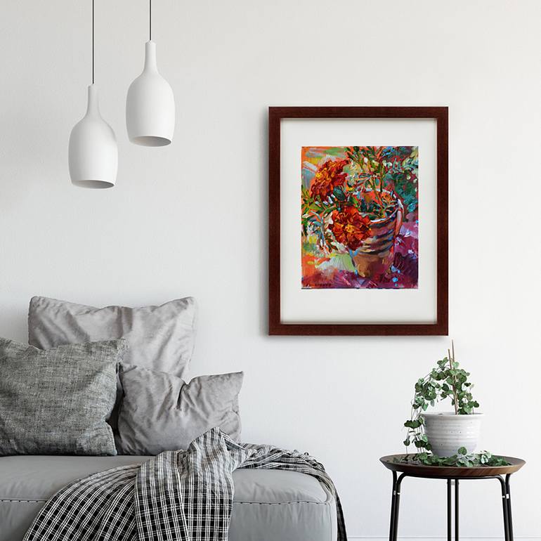 Original Fauvism Floral Painting by Andrii Kutsachenko