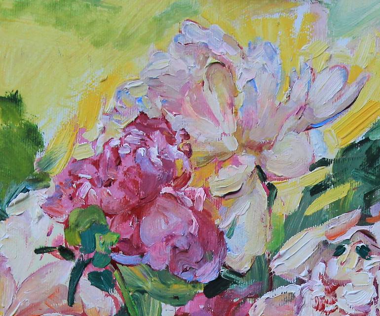 Original Contemporary Floral Painting by Andrii Kutsachenko