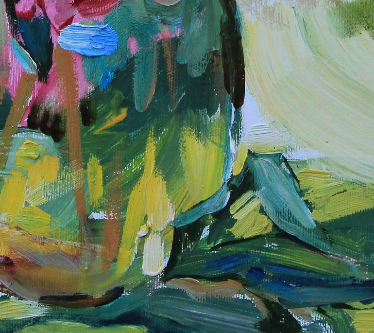 Original Contemporary Floral Painting by Andrii Kutsachenko