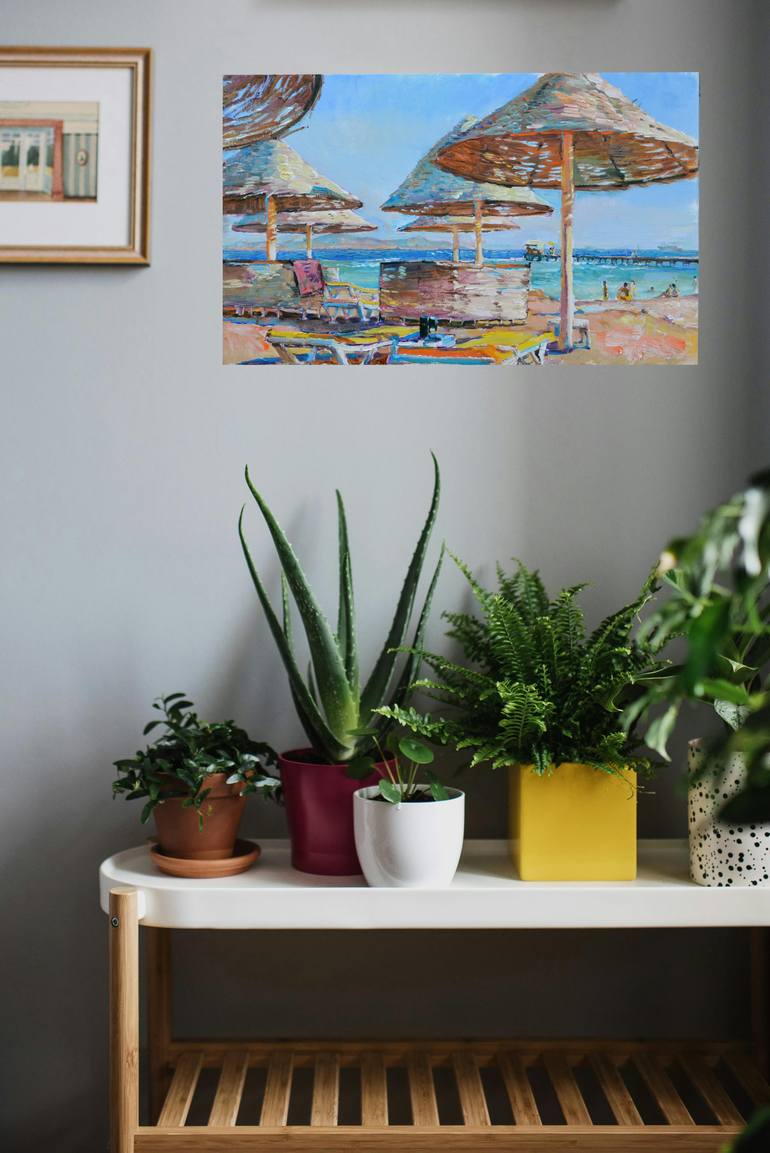 Original Contemporary Beach Painting by Andrii Kutsachenko