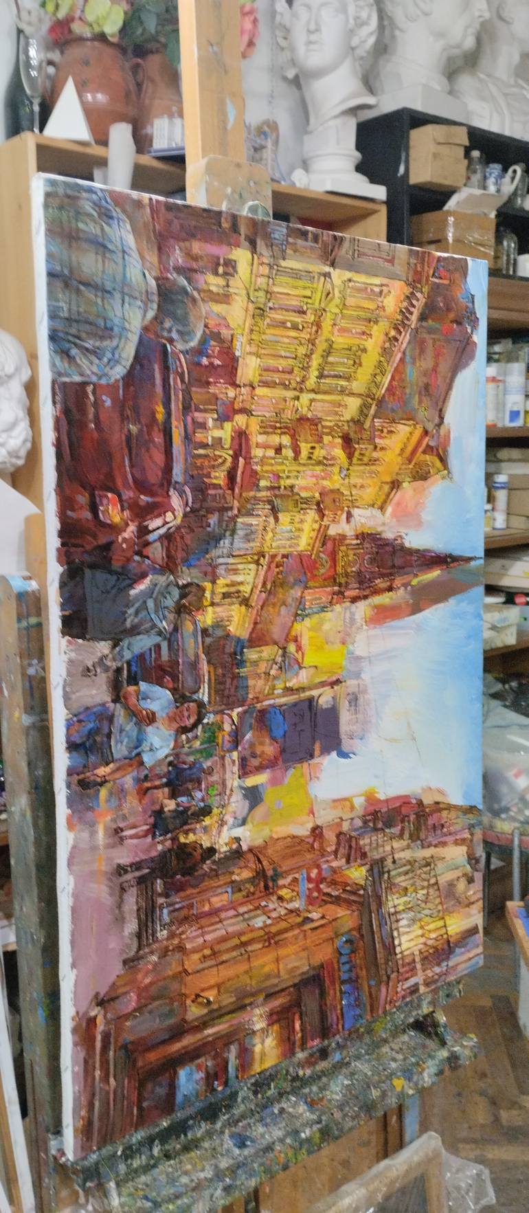 Original Expressionism Cities Painting by Andrii Kutsachenko