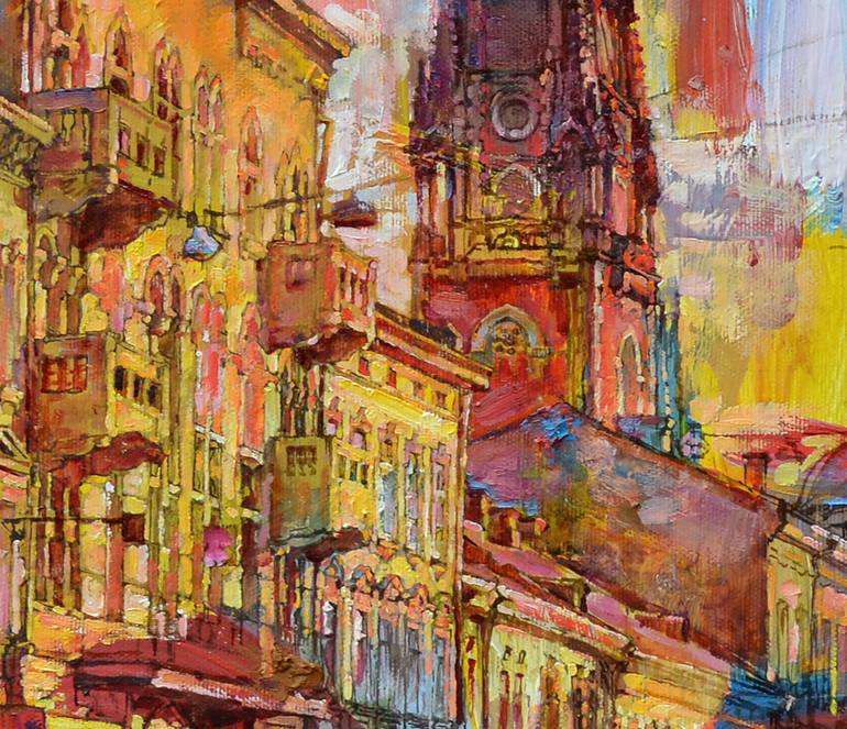 Original Expressionism Cities Painting by Andrii Kutsachenko