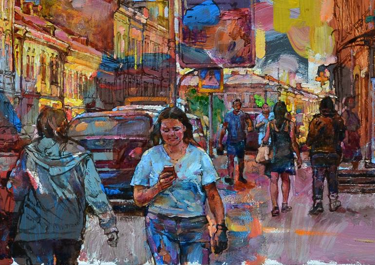Original Expressionism Cities Painting by Andrii Kutsachenko