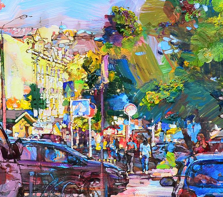 Original Abstract Cities Painting by Andrii Kutsachenko