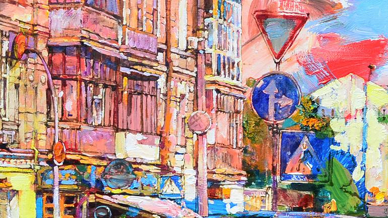 Original Abstract Cities Painting by Andrii Kutsachenko