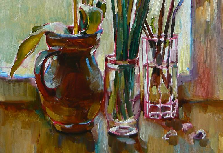 Original Impressionism Floral Painting by Andrii Kutsachenko