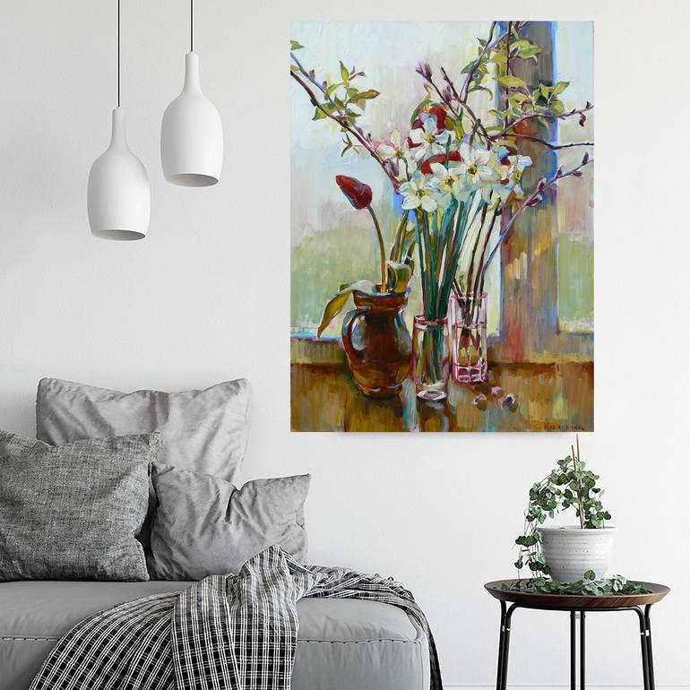Original Impressionism Floral Painting by Andrii Kutsachenko