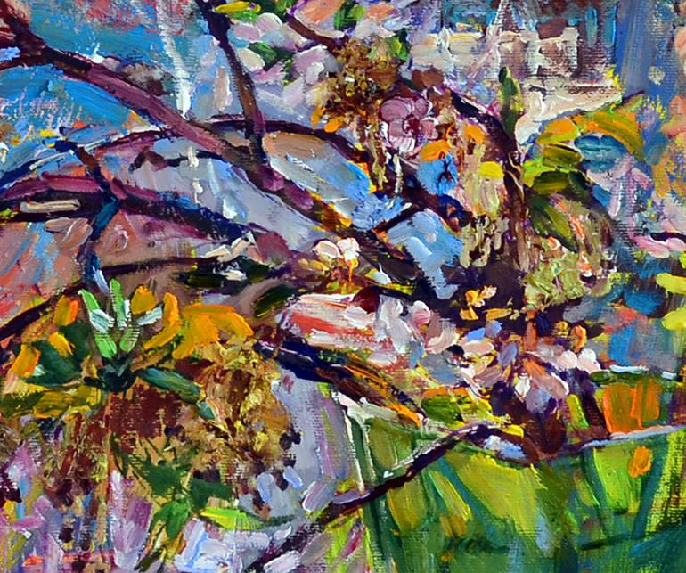 Original Abstract Expressionism Floral Painting by Andrii Kutsachenko