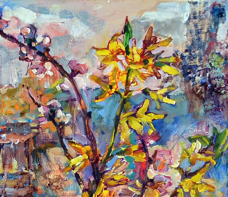 Original Abstract Expressionism Floral Painting by Andrii Kutsachenko