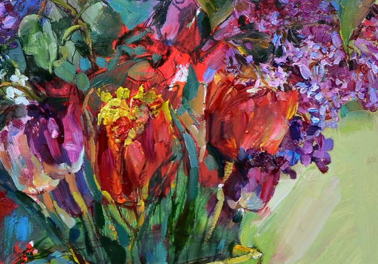 Original Abstract Floral Painting by Andrii Kutsachenko