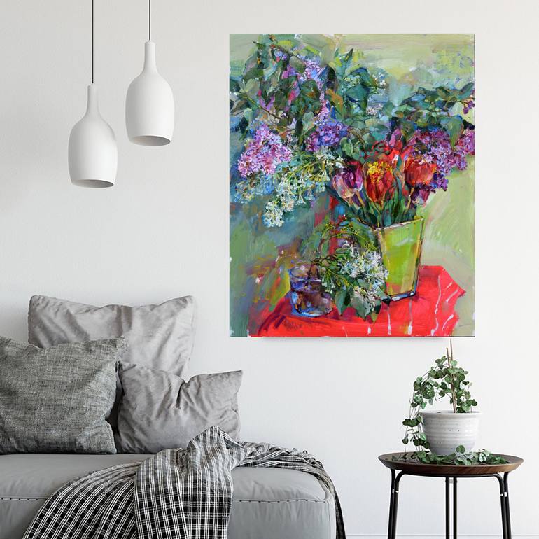 Original Abstract Floral Painting by Andrii Kutsachenko