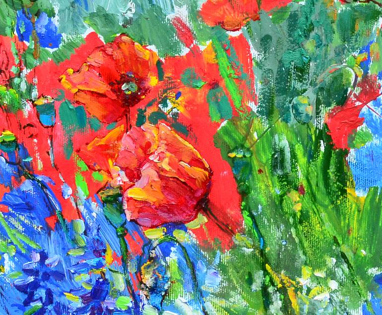 Original Expressionism Floral Painting by Andrii Kutsachenko