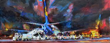 Original Abstract Airplane Paintings by Andrii Kutsachenko
