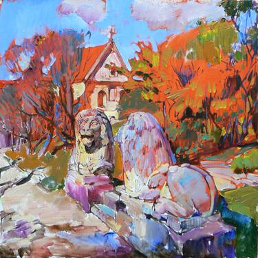 Original Abstract Architecture Paintings by Andrii Kutsachenko