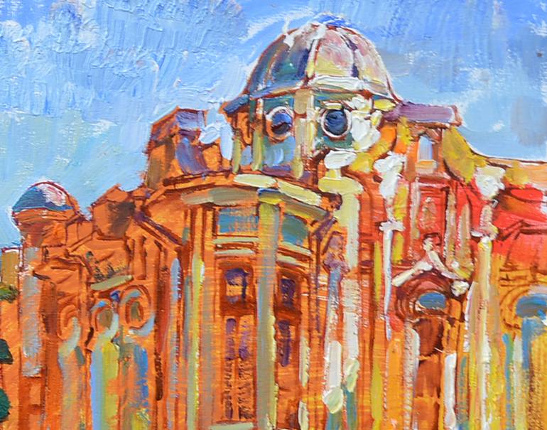 Original Abstract Architecture Painting by Andrii Kutsachenko