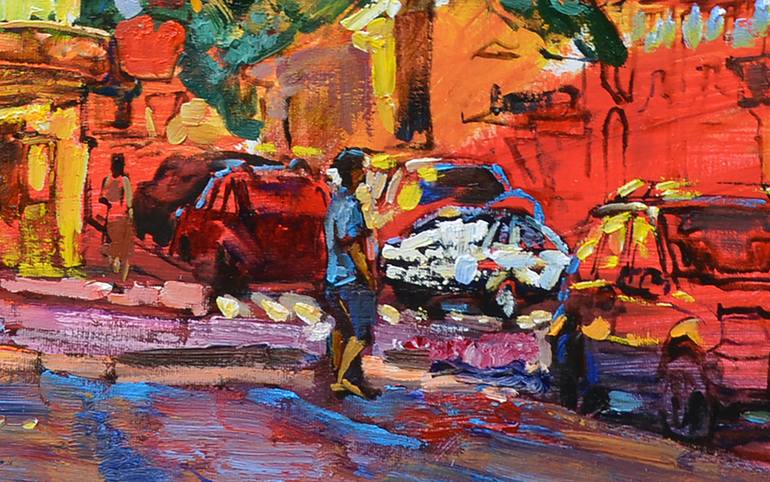Original Abstract Architecture Painting by Andrii Kutsachenko