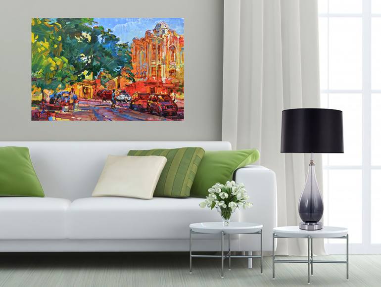 Original Abstract Architecture Painting by Andrii Kutsachenko