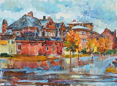 Original Abstract Expressionism Architecture Paintings by Andrii Kutsachenko