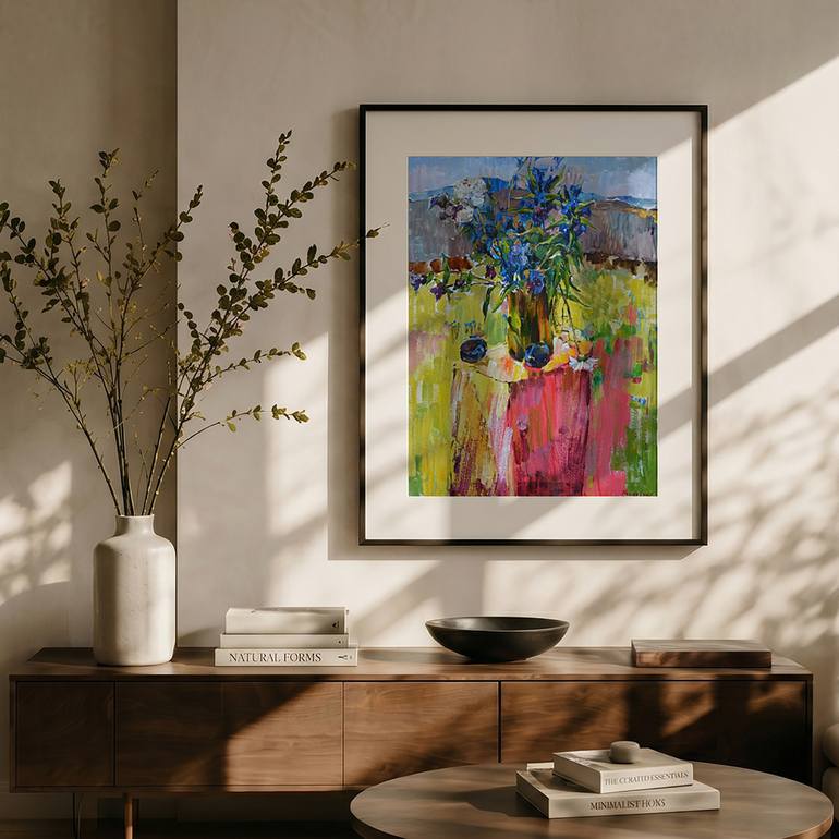 Original Abstract Expressionism Floral Painting by Andrii Kutsachenko