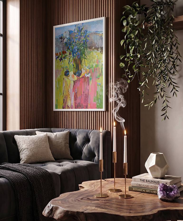Original Abstract Expressionism Floral Painting by Andrii Kutsachenko