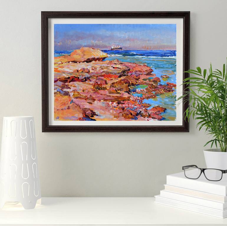 Original Fauvism Seascape Painting by Andrii Kutsachenko