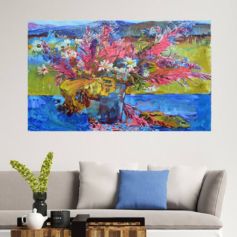 Original Abstract Floral Painting by Andrii Kutsachenko