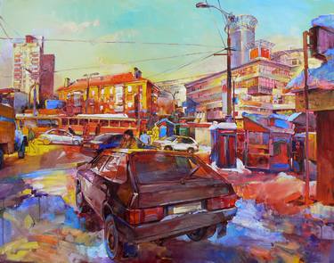 Print of Automobile Paintings by Andrii Kutsachenko