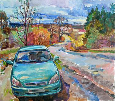Original Impressionism Car Paintings by Andrii Kutsachenko