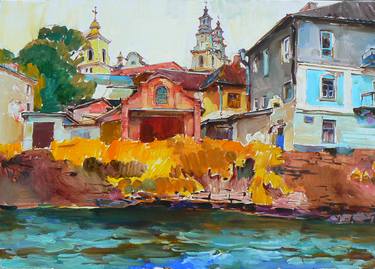 Original Abstract Architecture Paintings by Andrii Kutsachenko