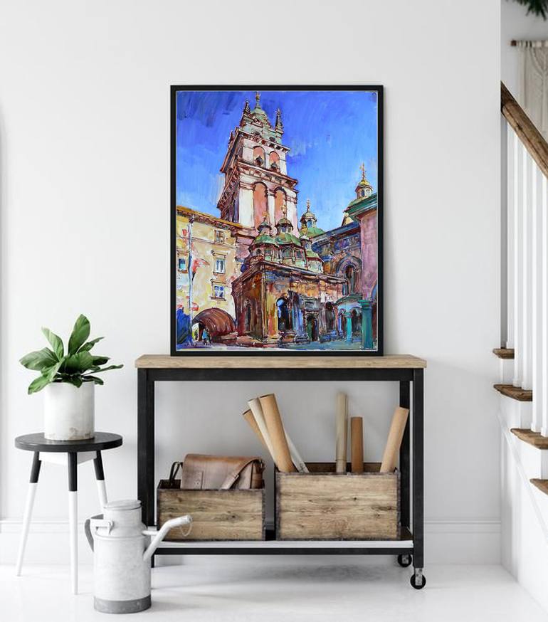 Original Abstract Architecture Painting by Andrii Kutsachenko