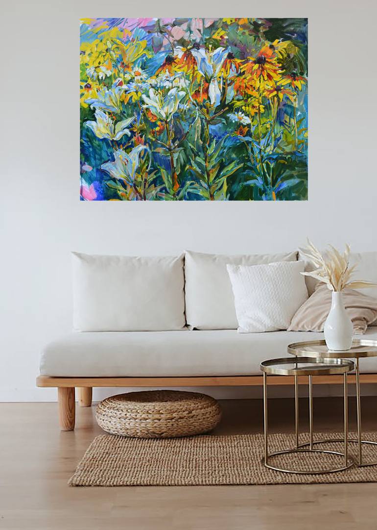 Original Impressionism Floral Painting by Andrii Kutsachenko