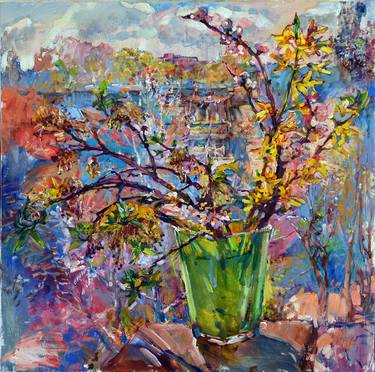 Original Abstract Botanic Paintings by Andrii Kutsachenko