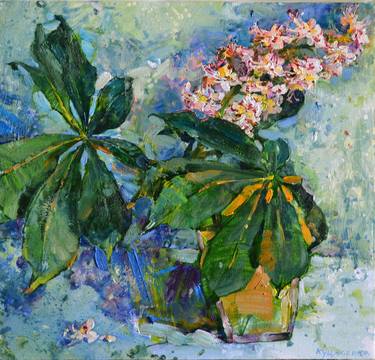 Original Abstract Botanic Paintings by Andrii Kutsachenko