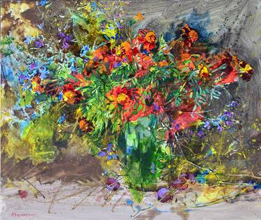 Original Abstract Floral Paintings by Andrii Kutsachenko