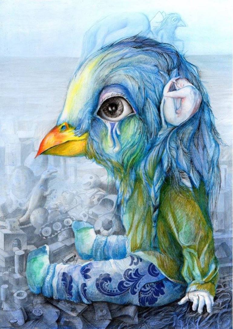 Sad Parrot Drawing By Joanna Budzynska Saatchi Art