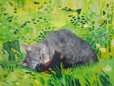 Original Cats Paintings by sharon singer