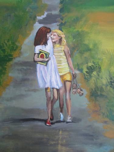 Print of Figurative Love Paintings by sharon singer