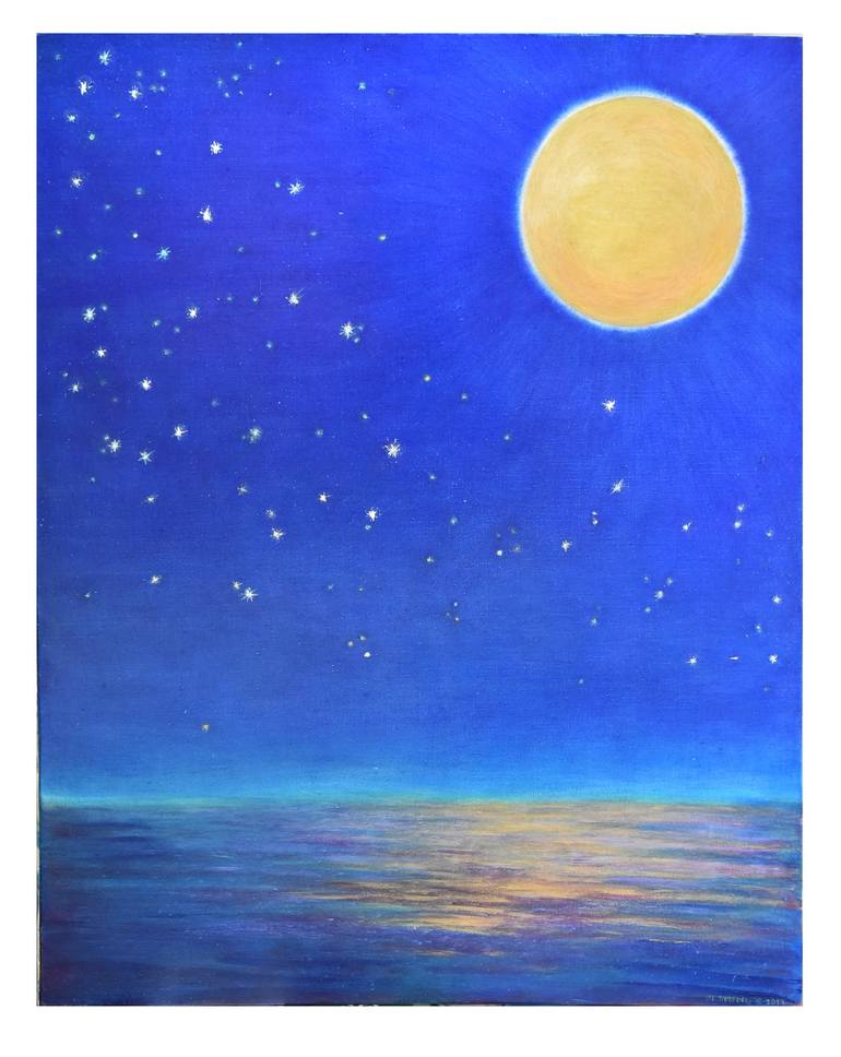 MOONLIGHT SONATA Painting by Martine Martel | Saatchi Art