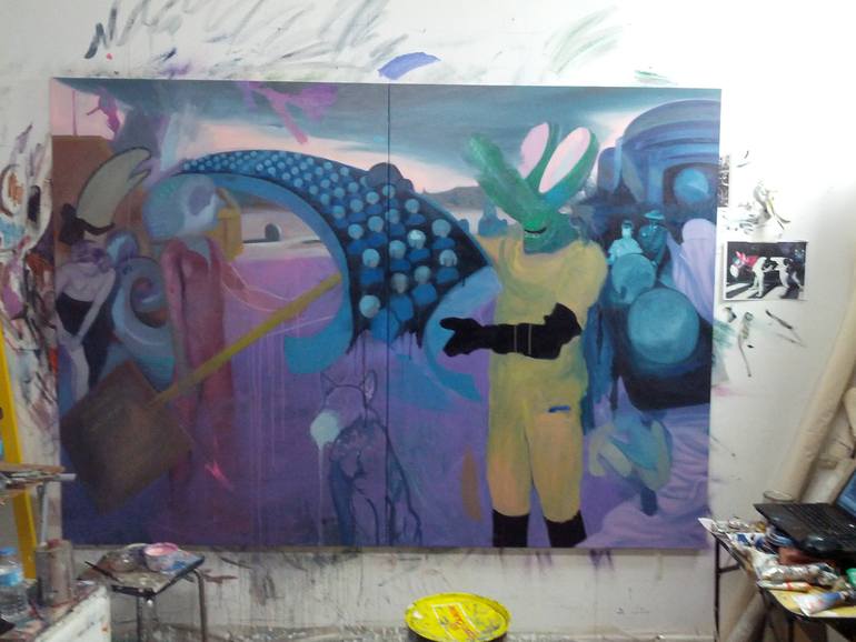 Original Expressionism Other Painting by Adrian Caicedo