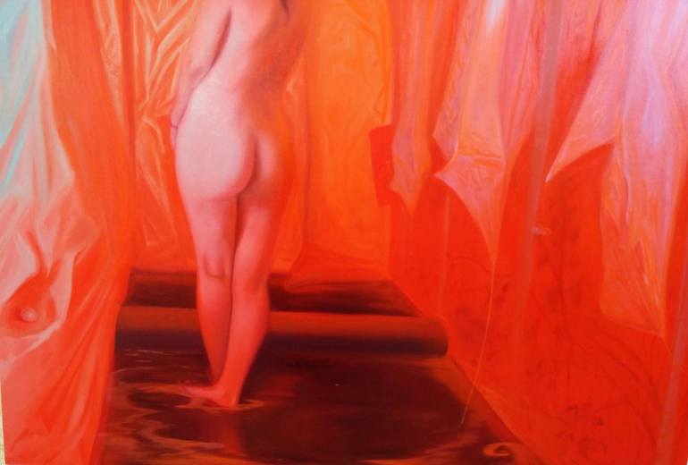 Original Figurative Nude Painting by Adrian Caicedo