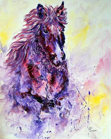 Print of Abstract Horse Paintings by Lynda Cookson