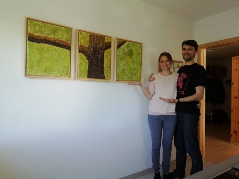 Original Expressionism Tree Painting by Katarzyna Hasnik