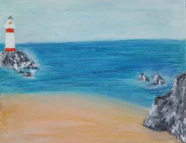Original Impressionism Seascape Drawings by Katarzyna Hasnik